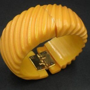 Vintage Carved Bakelite Huge Creamed Corn Bracelet